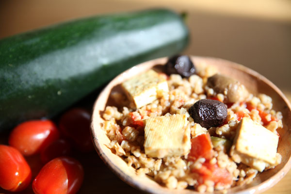 Boulgour et tofu à la provençale