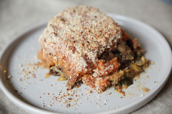 Parmentier de patate douce aux champignons
