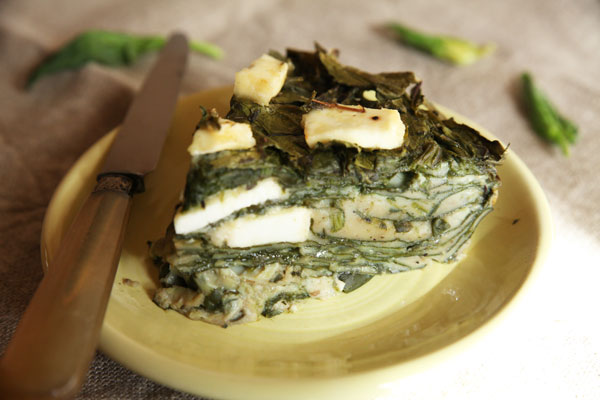 Millefeuilles d'épinards et chèvre frais