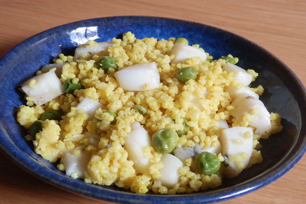 Risotto de millet au blanc de seiche