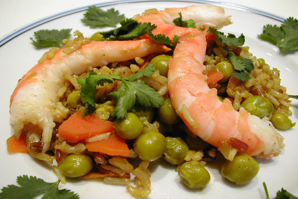 Riz pilaf aux crevettes