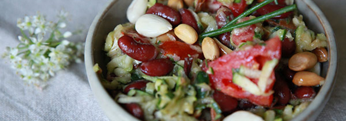 Salade de courgette et haricots rouges