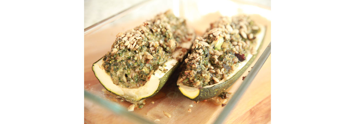 Courgettes farcies à l’ortie et à l’oseille